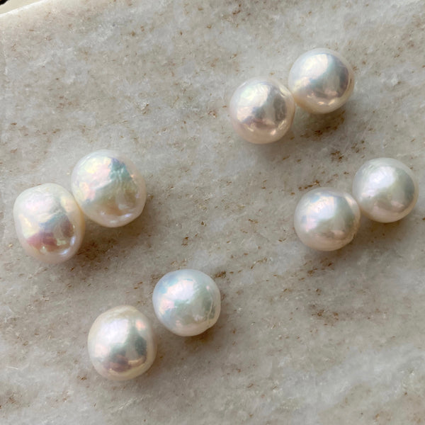 14kgf  fresh water  pearl nudeピアス イヤリング - hikari pearl.