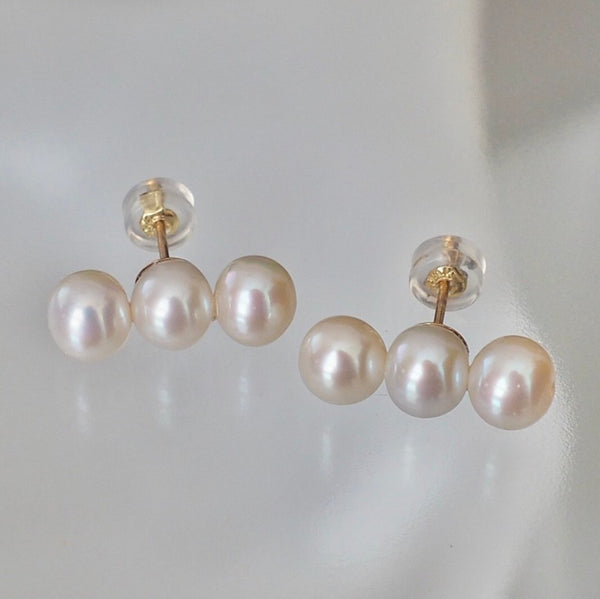 3  pearl line ピアス イヤリング - hikari pearl.