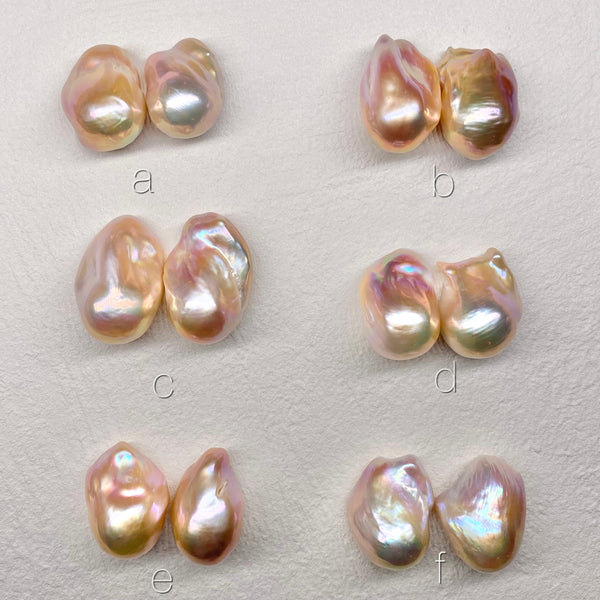 natural color oyster baroque  pearl nudeピアス イヤリング - hikari pearl.