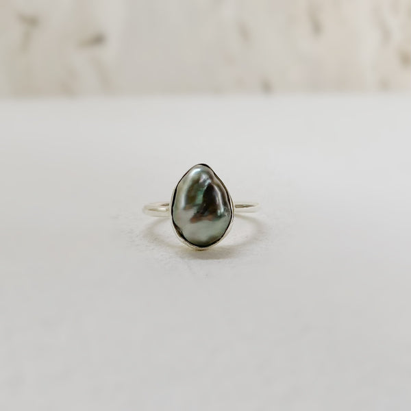 一点もの tahiti  keshi   pearl ring No.26 - hikari pearl.