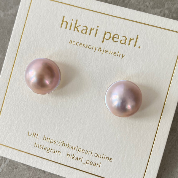 hémisphère rose  nudeピアス イヤリング - hikari pearl.