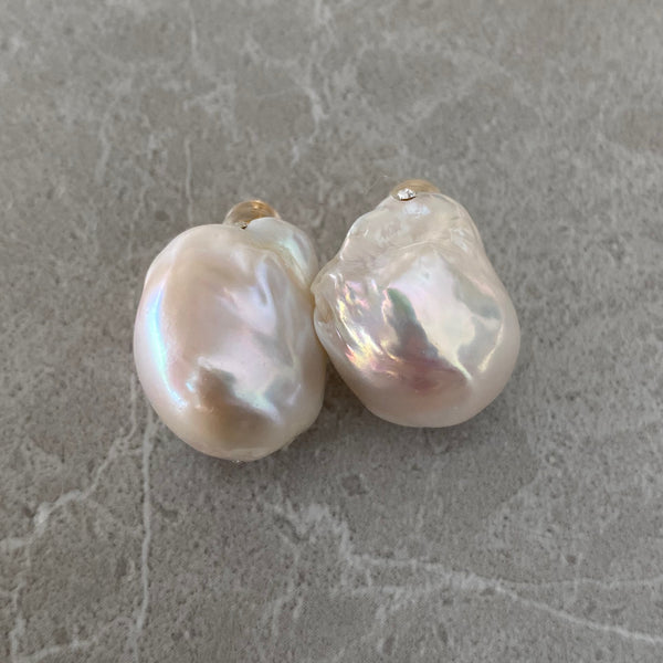 oyster baroque  crystal nudeピアス イヤリング - hikari pearl.
