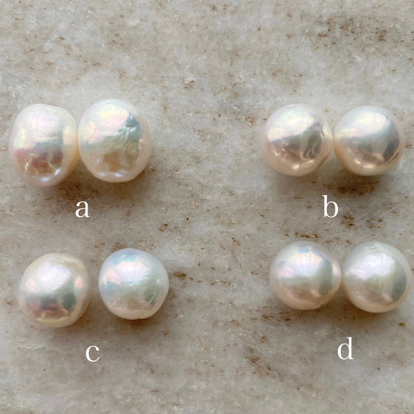14kgf  fresh water  pearl nudeピアス イヤリング - hikari pearl.