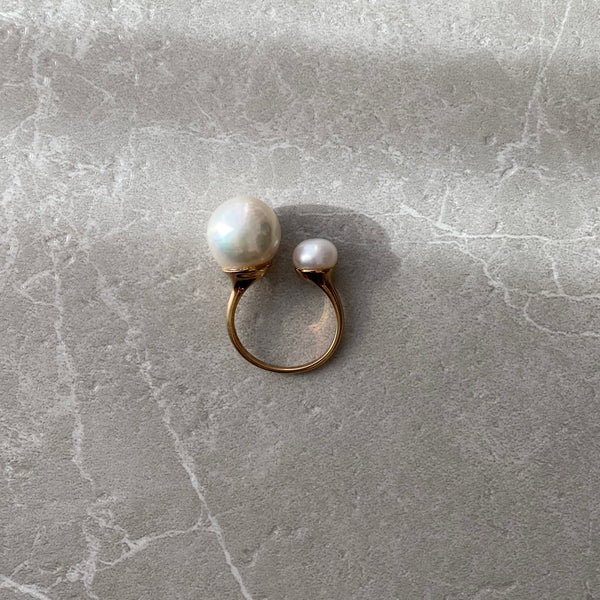 一点もの Baroque  double   pearl リング - hikari pearl.