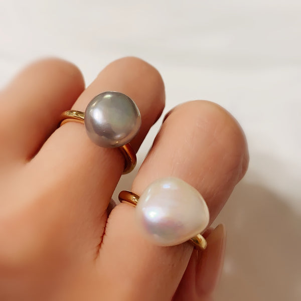 semi baroque gray ring セミオーダー - hikari pearl.