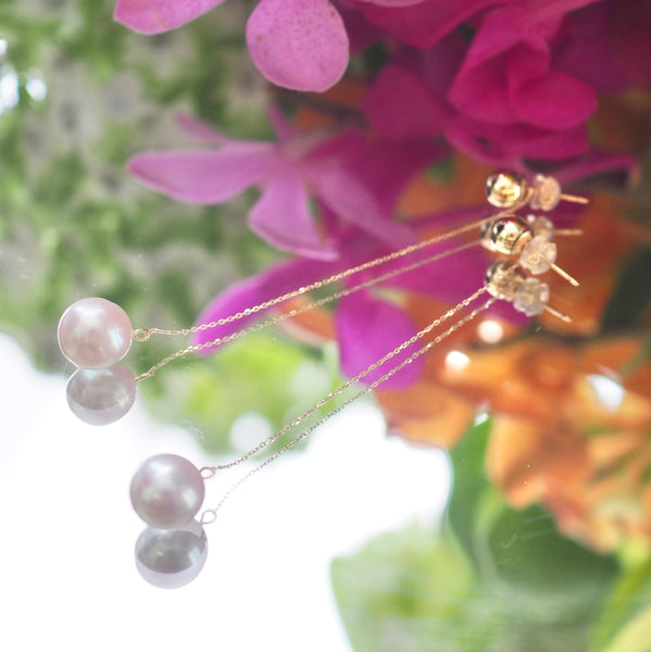 k10 teardrop  pearl gold ball long ピアス イヤリング - hikari pearl.