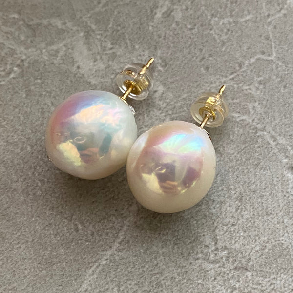 drop rainbow  pearl nudeピアス イヤリング - hikari pearl.