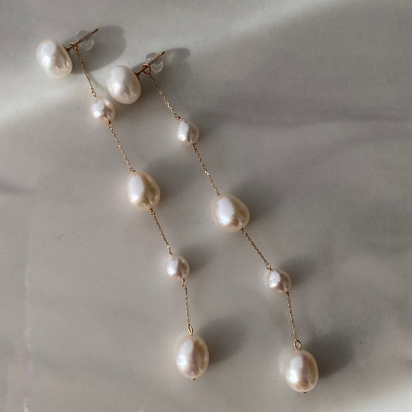 Nn.3 station  pearl long weddingピアス イヤリング - hikari pearl.