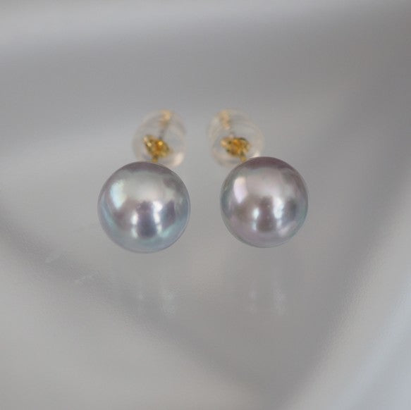 k18 Akoya  pearl natural color ピアス - hikari pearl.