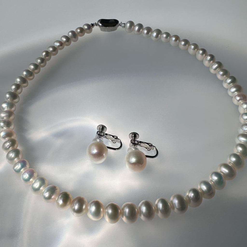 freshwater pearl necklace 40cm - hikari pearl.