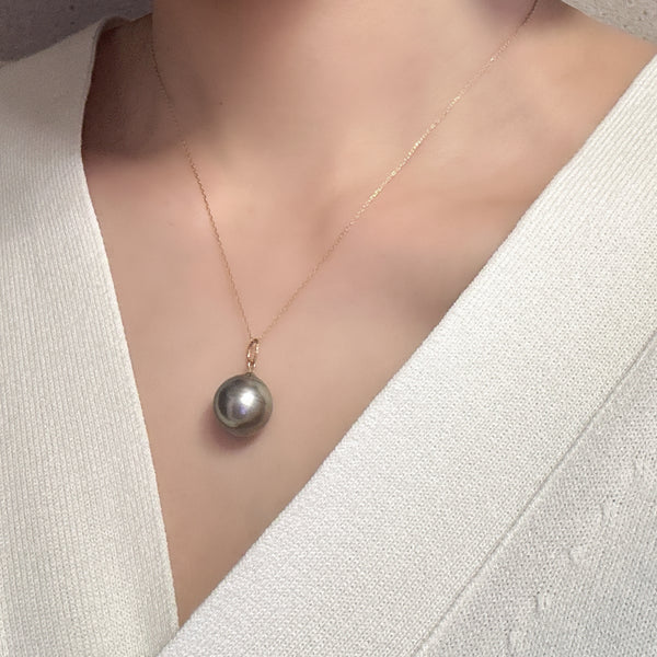 一点もの　gray tahiti   pearl pendant top ネックレス
