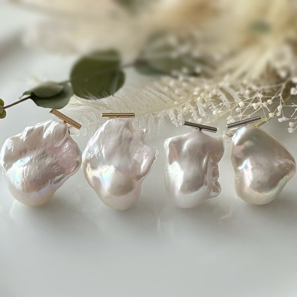 baroque  pearl baguette oyster wedding ピアス　イヤリング