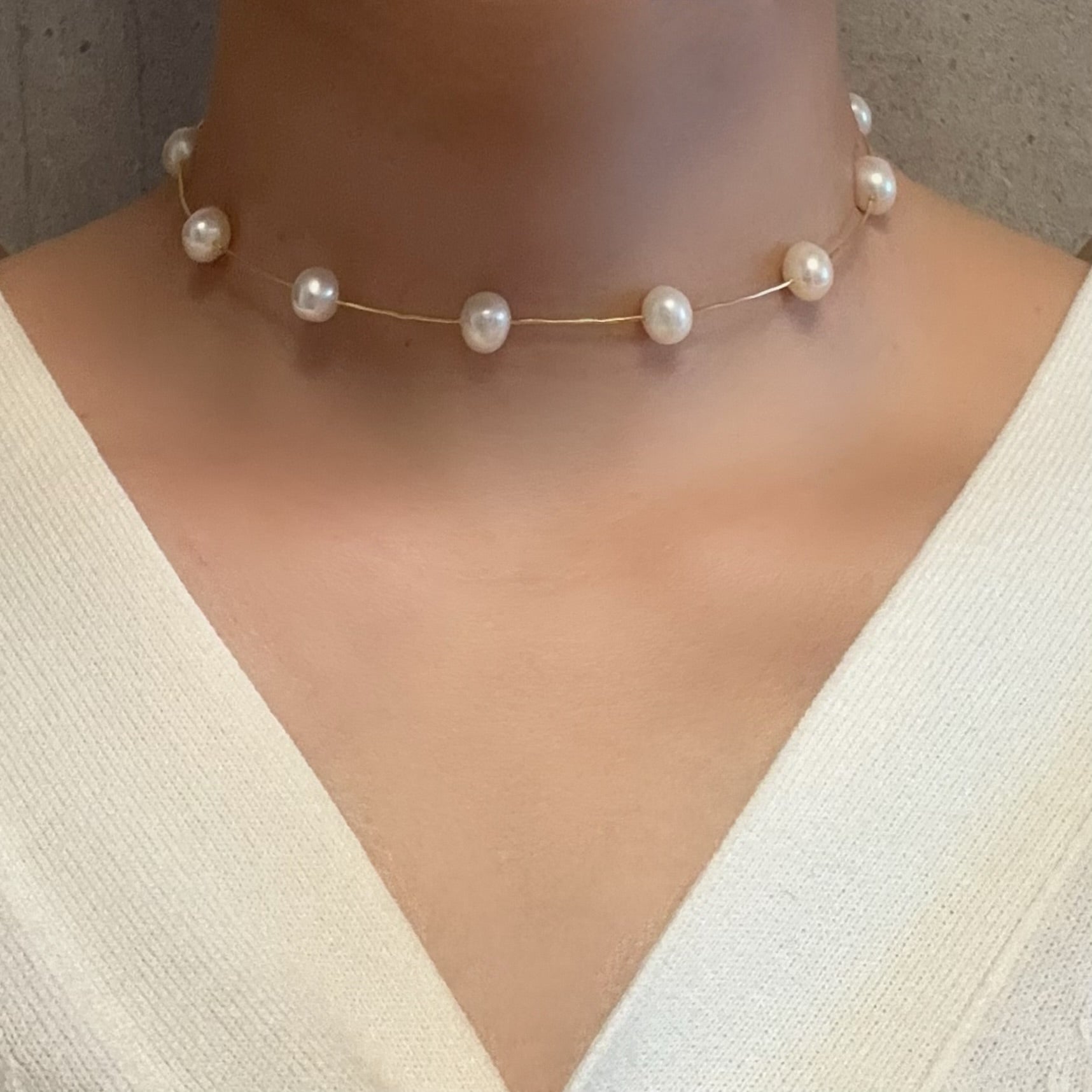 "mimosa ミモザ" ステーションパール　チョーカー  ネックレス