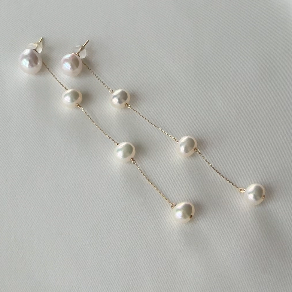 "lily リリー"  ステーションパール　ピアス　イヤリング - hikari pearl.