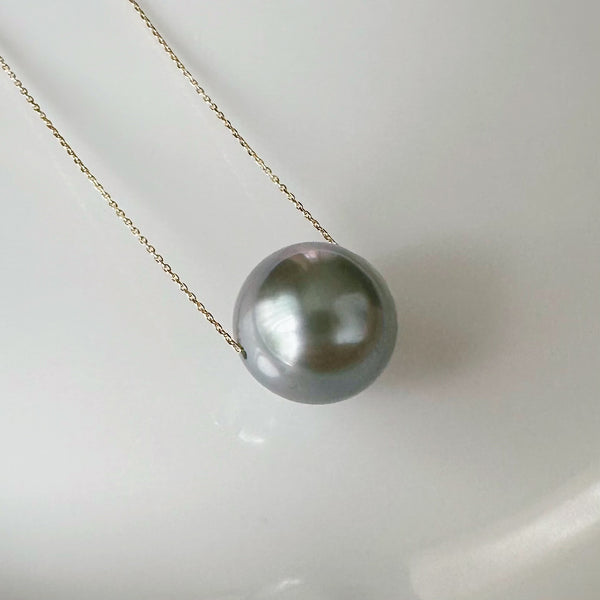 一点もの　gray tahiti  pearl 13.4mm ネックレス　70cm