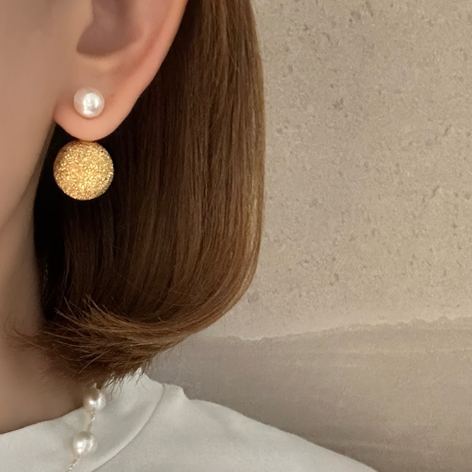silver ball pearl catch ピアス　gold silver - hikari pearl.