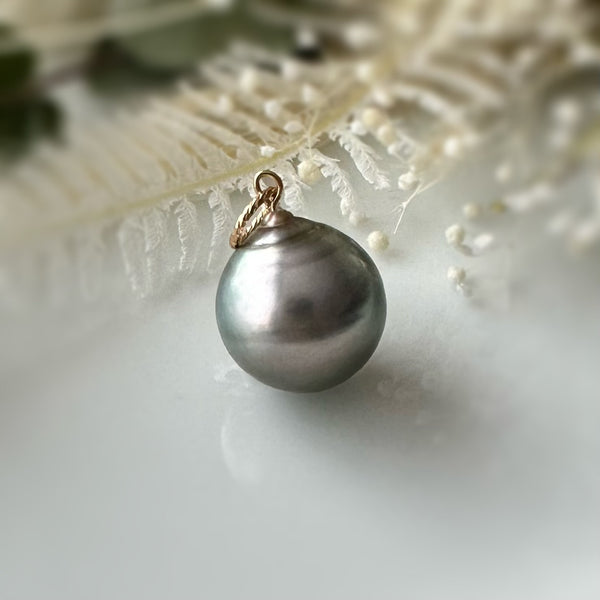 一点もの　gray tahiti   pearl pendant top ネックレス