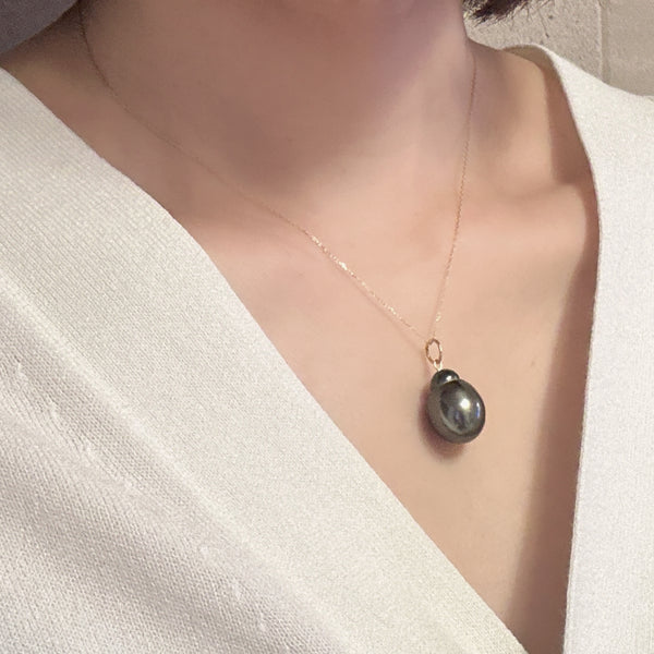 一点もの　baroque tahiti  pearl  pendant top ネックレス