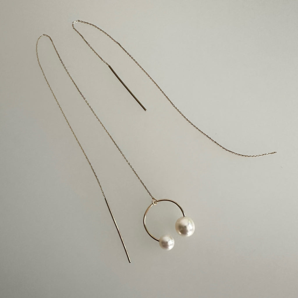 "peace lily ピースリリー"   アシンメトリー　ピアス wedding - hikari pearl.