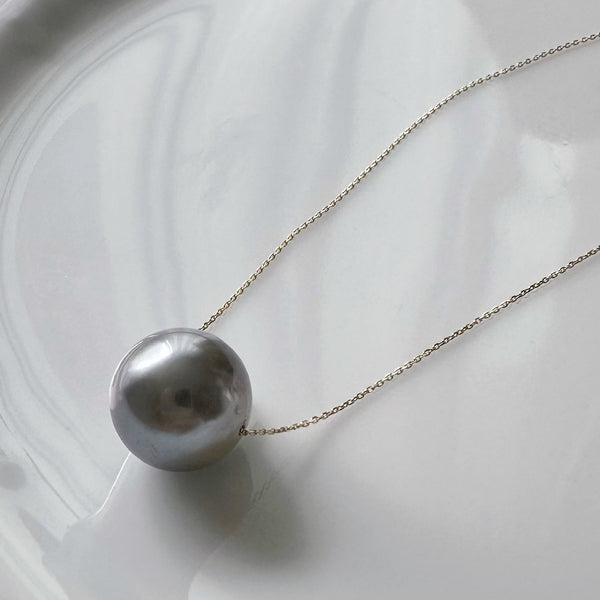 一点もの　gray tahiti  pearl 13.4mm ネックレス　70cm