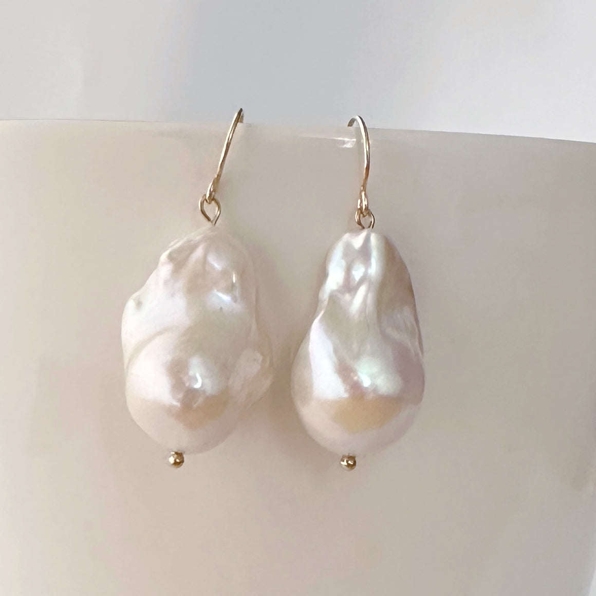 k10 oyster baroque  pearl wedding hook ピアス - hikari pearl.