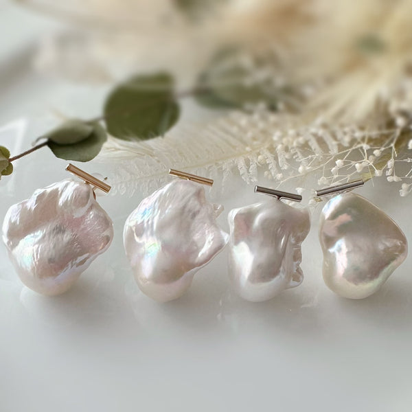 baroque  pearl baguette oyster wedding ピアス　イヤリング