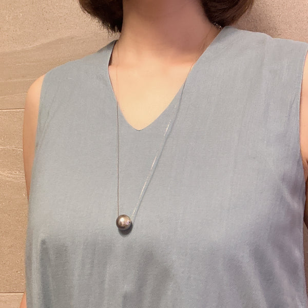 一点もの　gray tahiti  pearl 13.4mm ネックレス　70cm