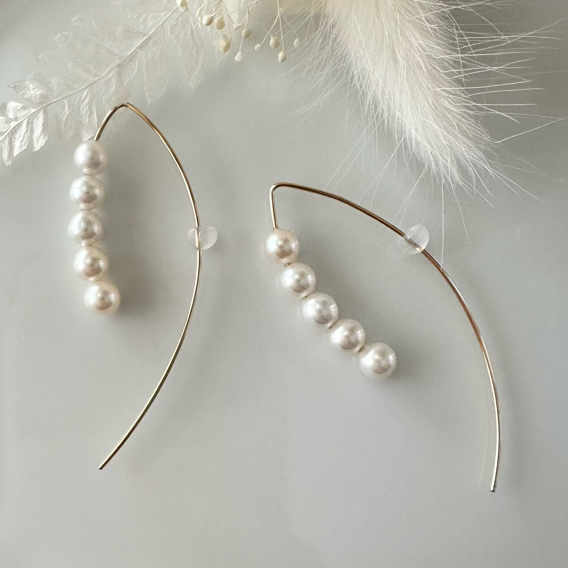 14kgf  5  pearls marquis ピアス - hikari pearl.