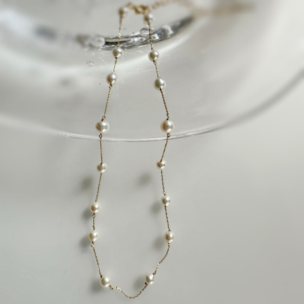 "Mimosa pearl necklace "ベビーパール　k10  チョーカーネックレス