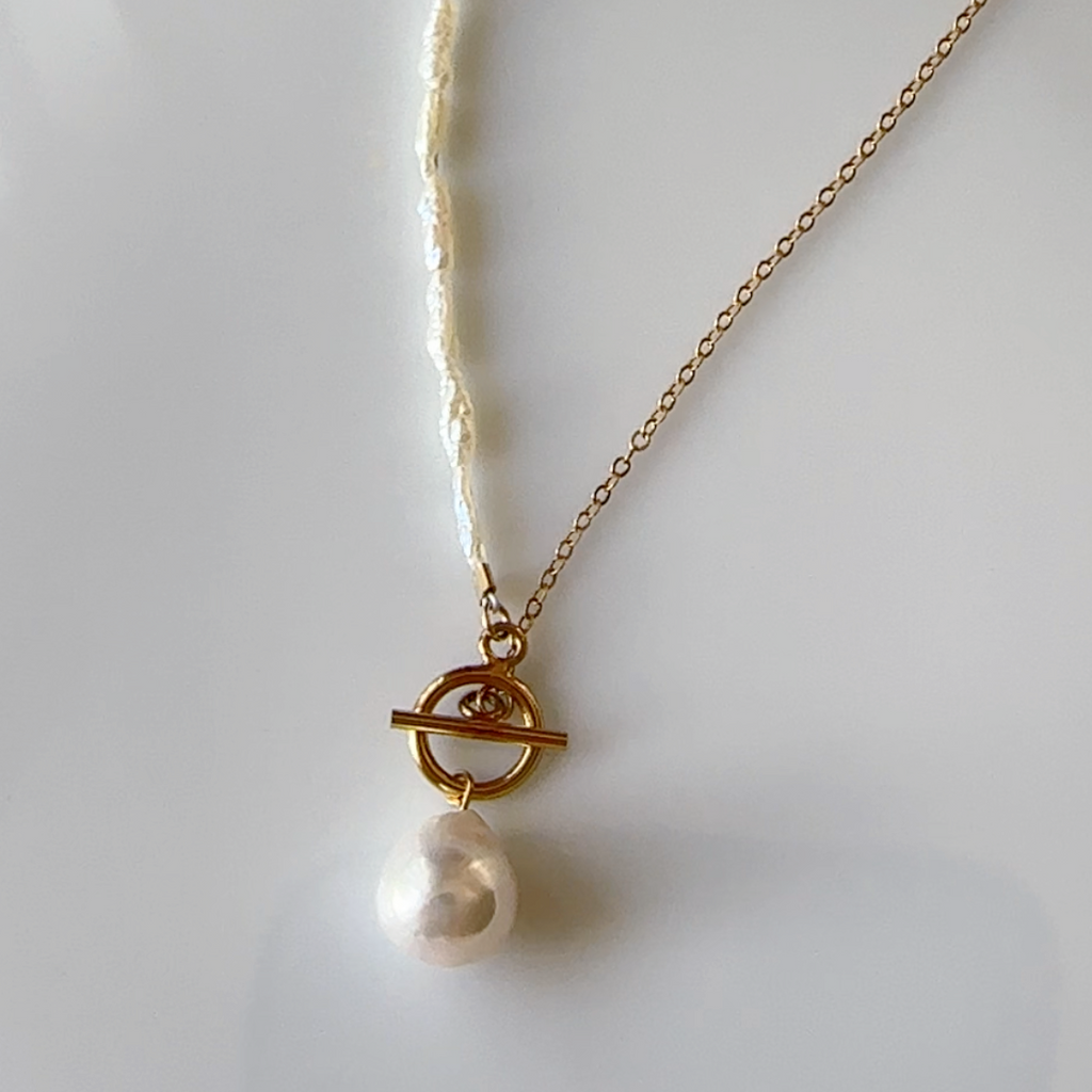 "lily of the valley リリー・オブ・ザ・ヴァリー" アシンメトリー　マンテル　パール　ネックレス - hikari pearl.