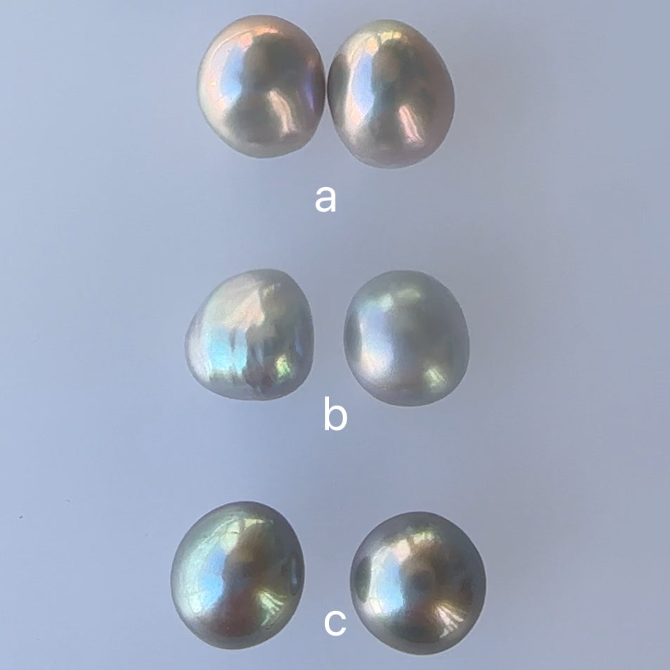 "Pearl Plump Gray パール プランプ グレー" ピアス　イヤリング - hikari pearl.