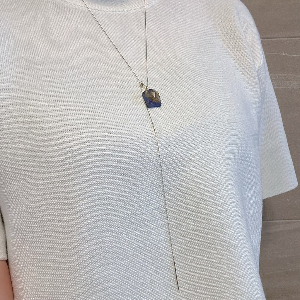 "Notte Stellata ノッテ・ステッラータ" ラピスラズリ　ルチルクォーツ　ペンダントトップ　ネックレス　一点もの - hikari pearl.