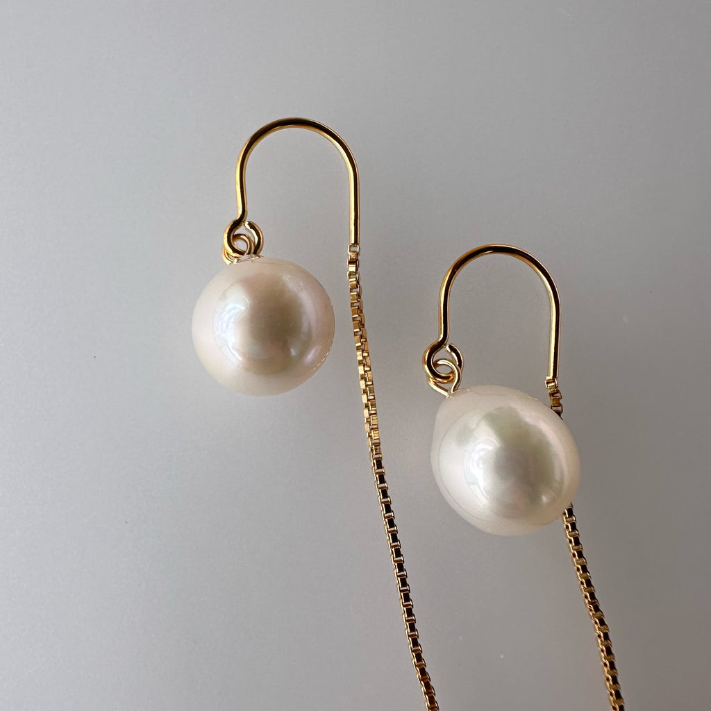 "Lueur Drop リュール ドロップ"  パール　ロングピアス - hikari pearl.
