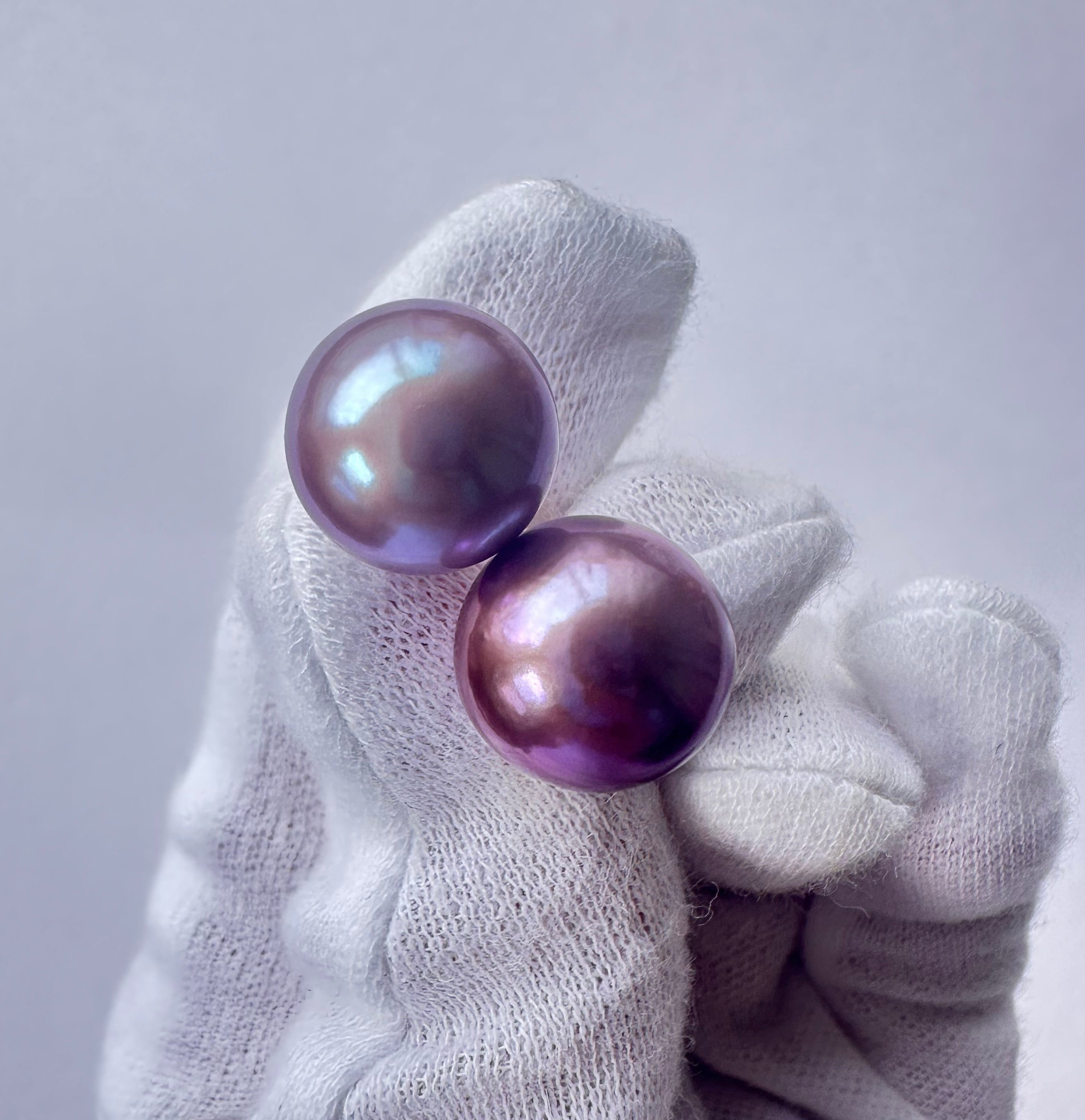 "Berry Lumièreベリー・ルミエール" 一点もの パープル　パール　ピアス