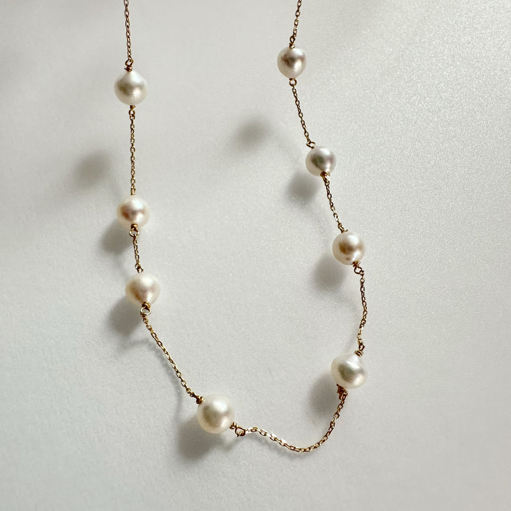 "Mimosa pearl necklace "ベビーパール　k10  チョーカーネックレス