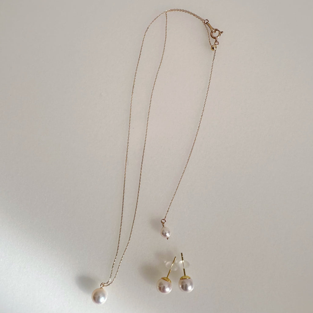 "mum マム"  single pearl necklace set - hikari pearl.