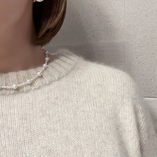 Pearl Station Necklace 6mm