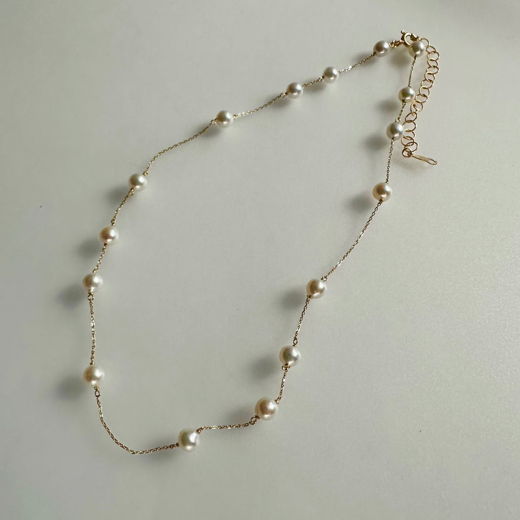 "Mimosa pearl necklace "ベビーパール　k10  チョーカーネックレス
