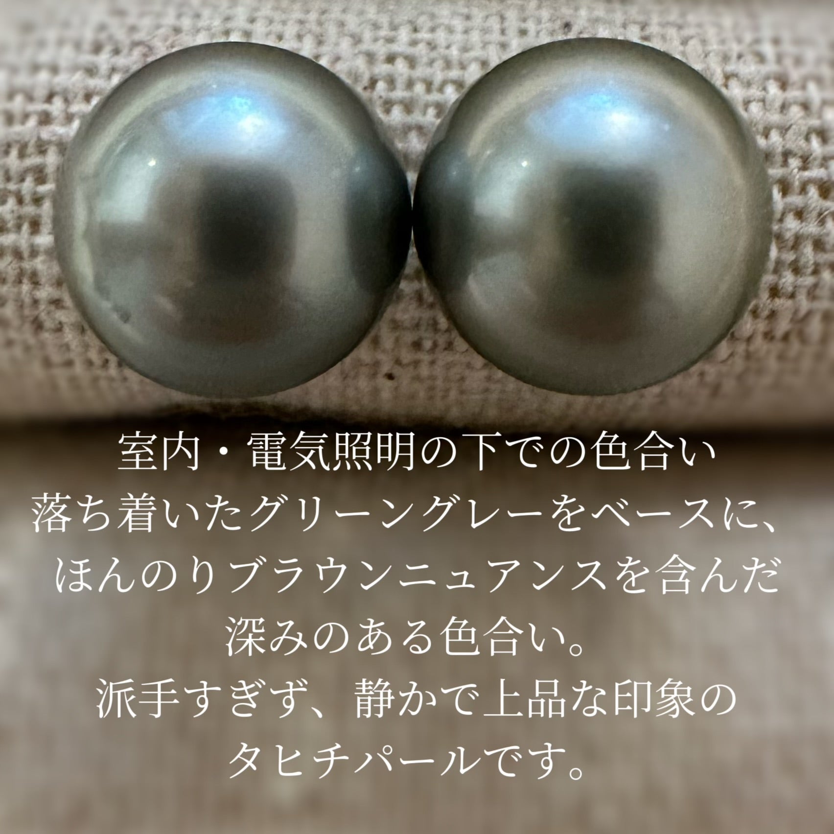タヒチパール 2wayロングピアス／イヤリング｜セージシルバー