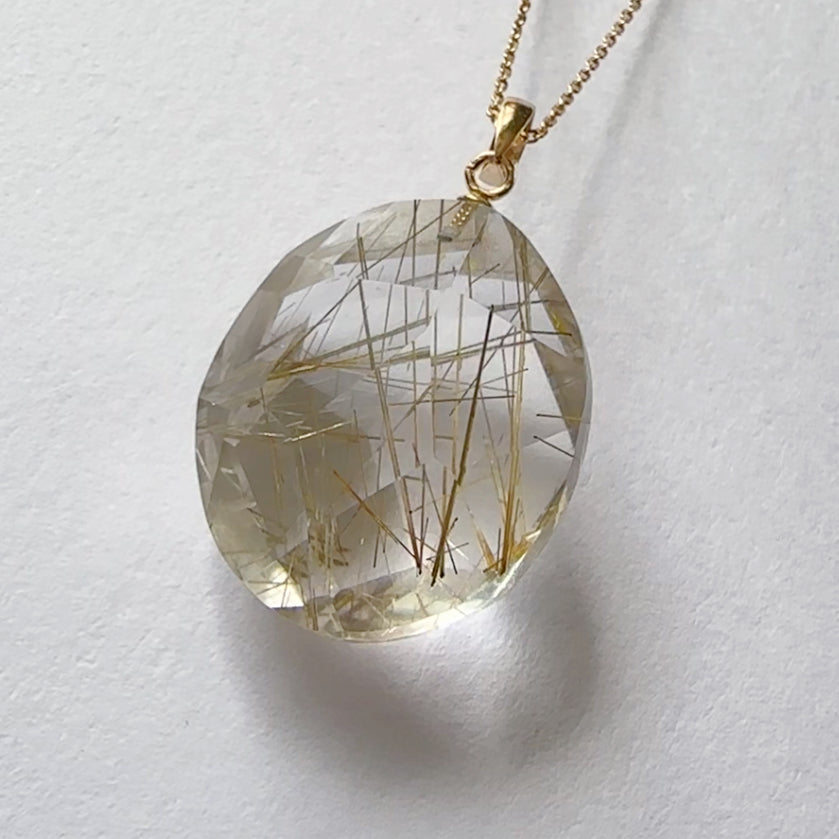 "Filo d’Oro フィーロ・ドーロ" ルチルクォーツ　ペンダントトップ　ネックレス　一点もの