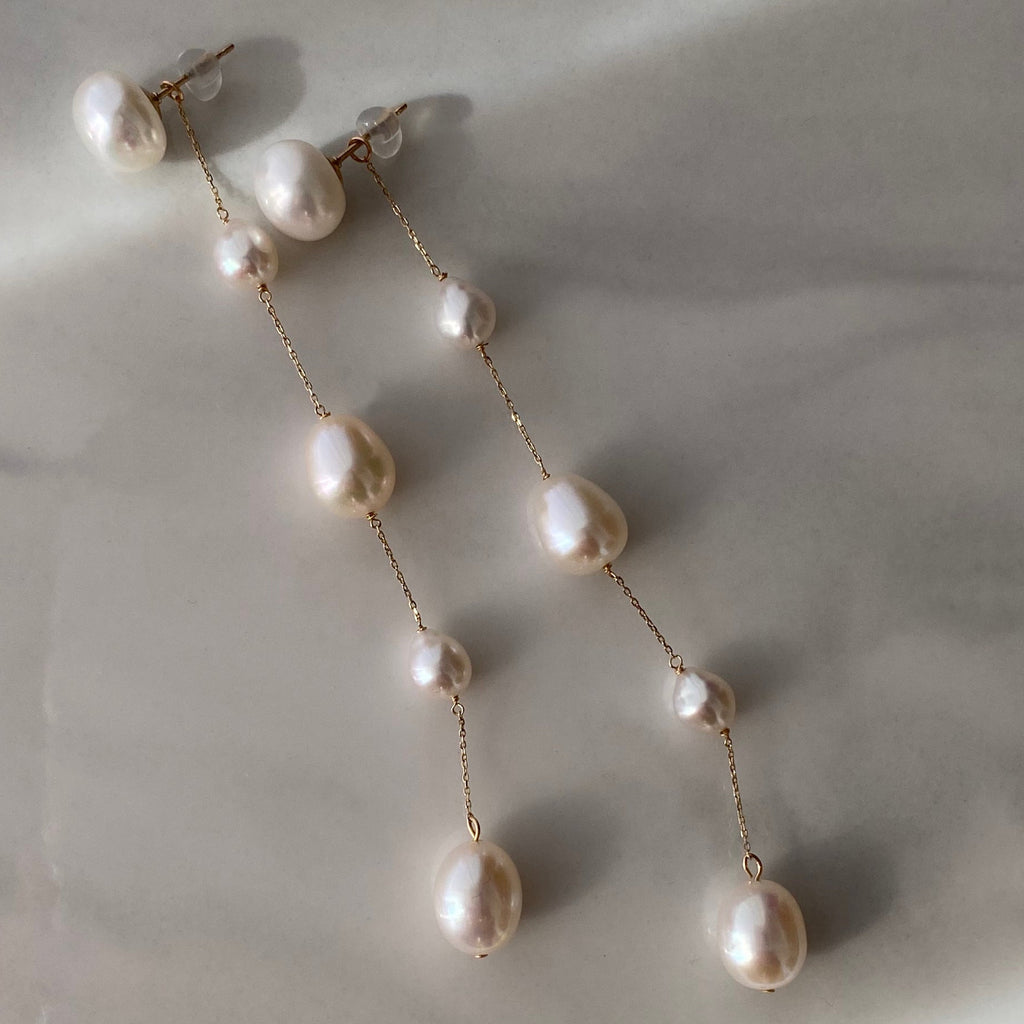 No.3 station  pearl long weddingピアス　イヤリング - hikari pearl.