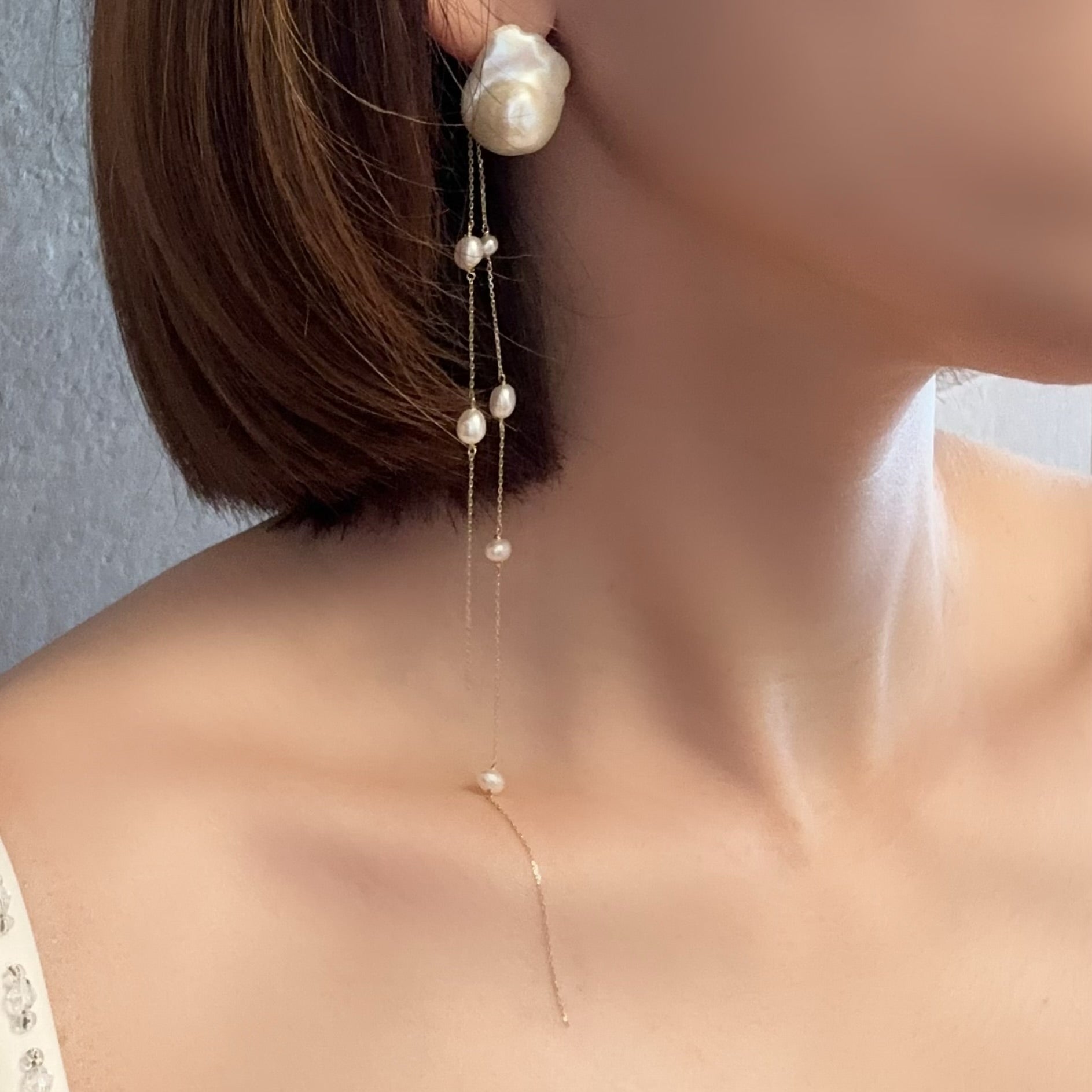 "lisianthus リシアンサス" バロックパール　ロングピアス　イヤリング　wedding baroque - hikari pearl.