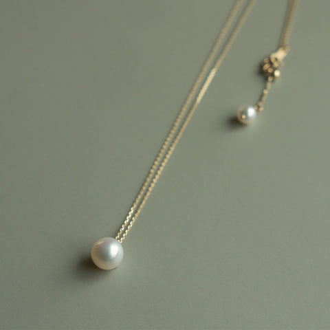 "mum マム"  single pearl necklace k10