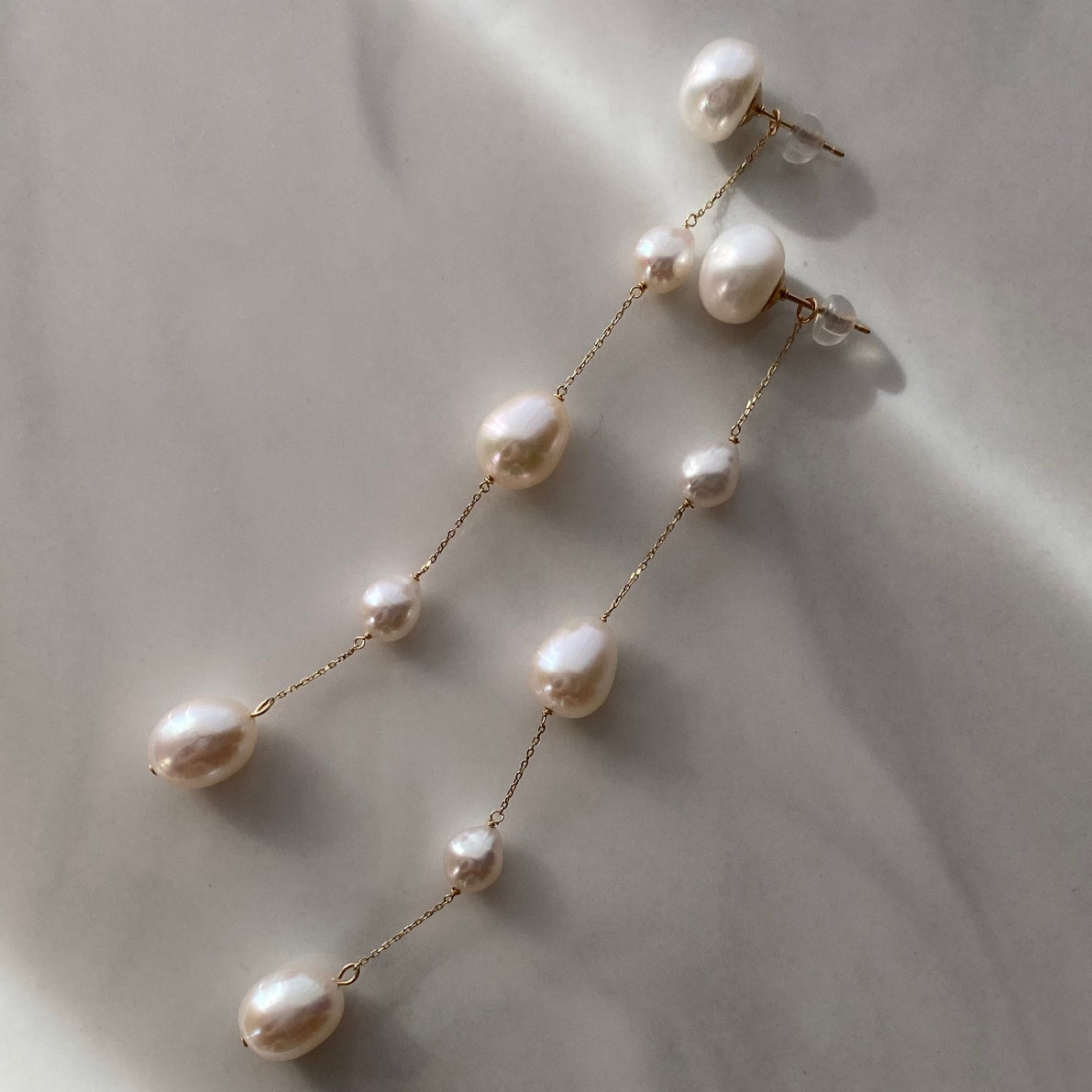 No.3 station pearl long weddingピアス イヤリング – Mitsu Pearl