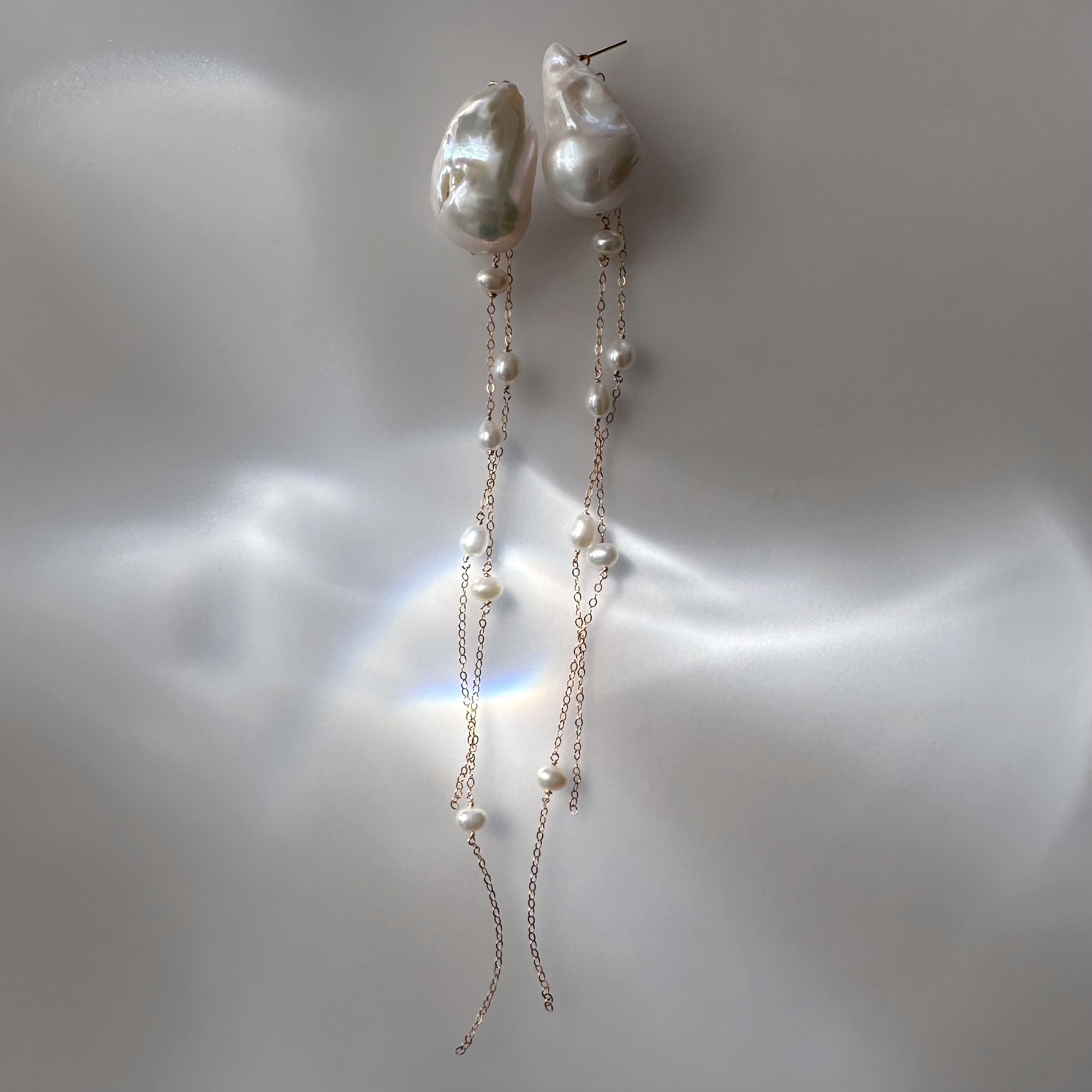 "lisianthus リシアンサス" バロックパール　ロングピアス　イヤリング　wedding baroque - hikari pearl.