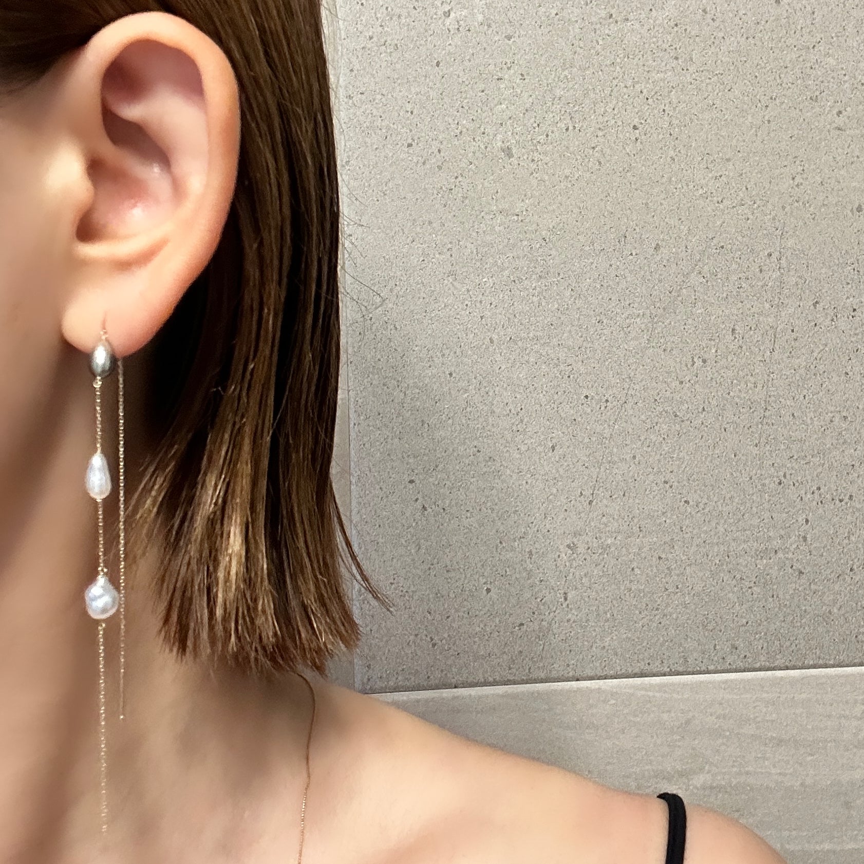 Tahiti station long chain ピアス　一点もの