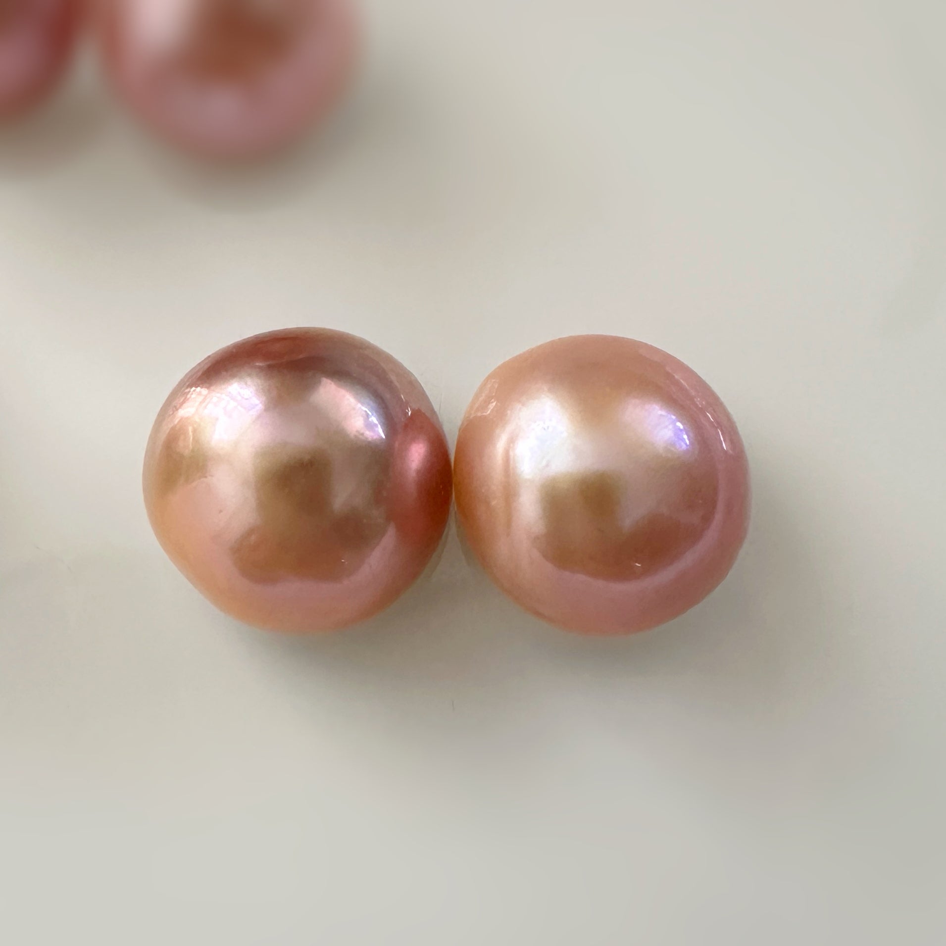 一点もの　natural color pink purple orange 14mmUP ピアス　イヤリング