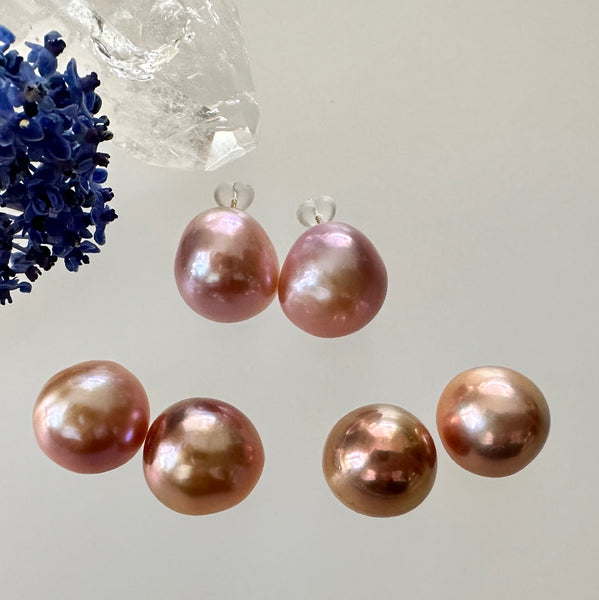 一点もの　natural color pink purple orange 14mmUP ピアス　イヤリング