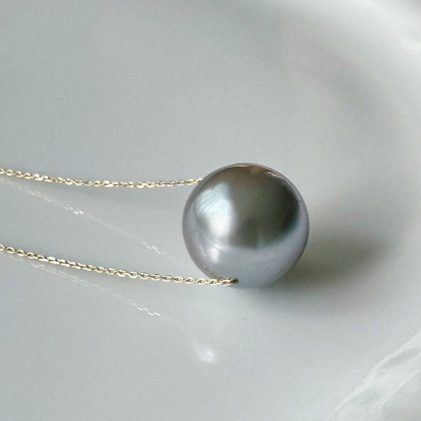 一点もの　gray tahiti  pearl 13.4mm ネックレス　70cm