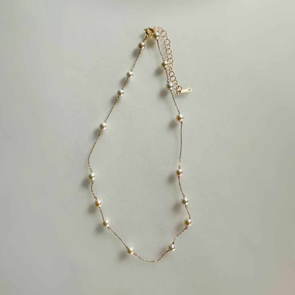 "Mimosa pearl necklace "ベビーパール　k10  チョーカーネックレス